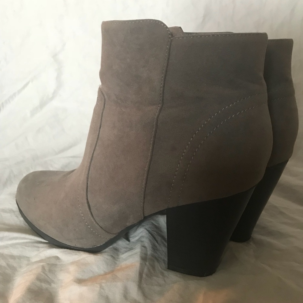 Gray ankle boots